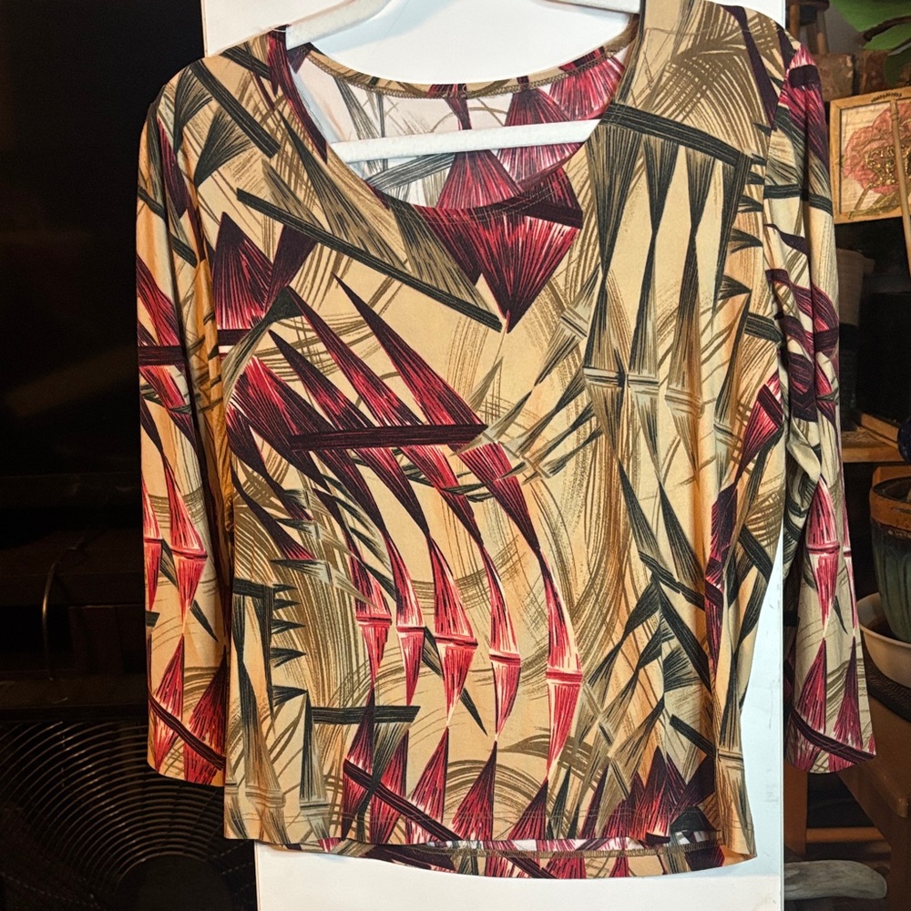 Stylish Multicolor Geometric Women's Top (Box#4)